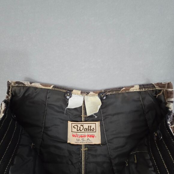 Vtg Walls Blizzard Pruf Camo Insulated Snap Closure Leg Zip Hunting Pants 30x27 - Picture 6 of 16